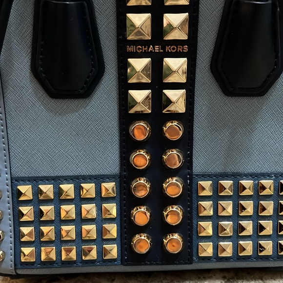 COPY - Michael Kors light blue studded crossbody bag *slight tear on side seam* - Picture 2 of 7